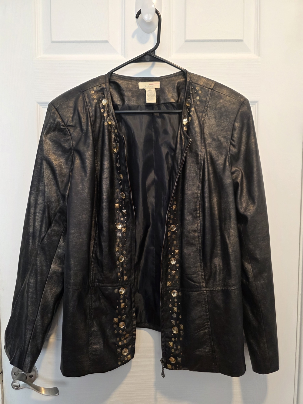Choices Blackn Gold   Jacket with Gold Beaded  Trim